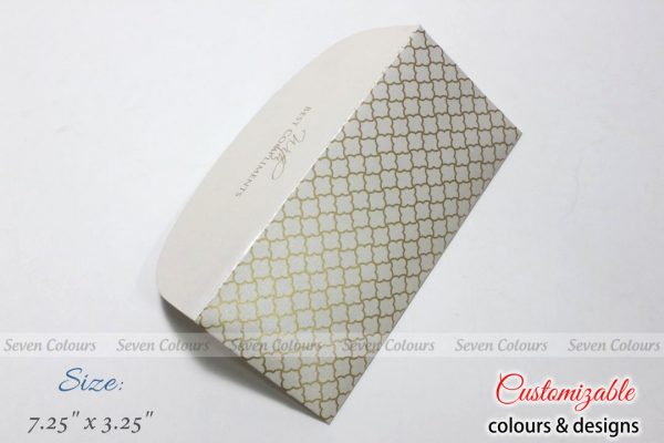 White jaali design money envelopes for wedding gift