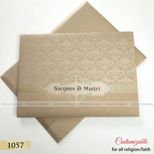 Sikh Wedding Card in Grey Gold