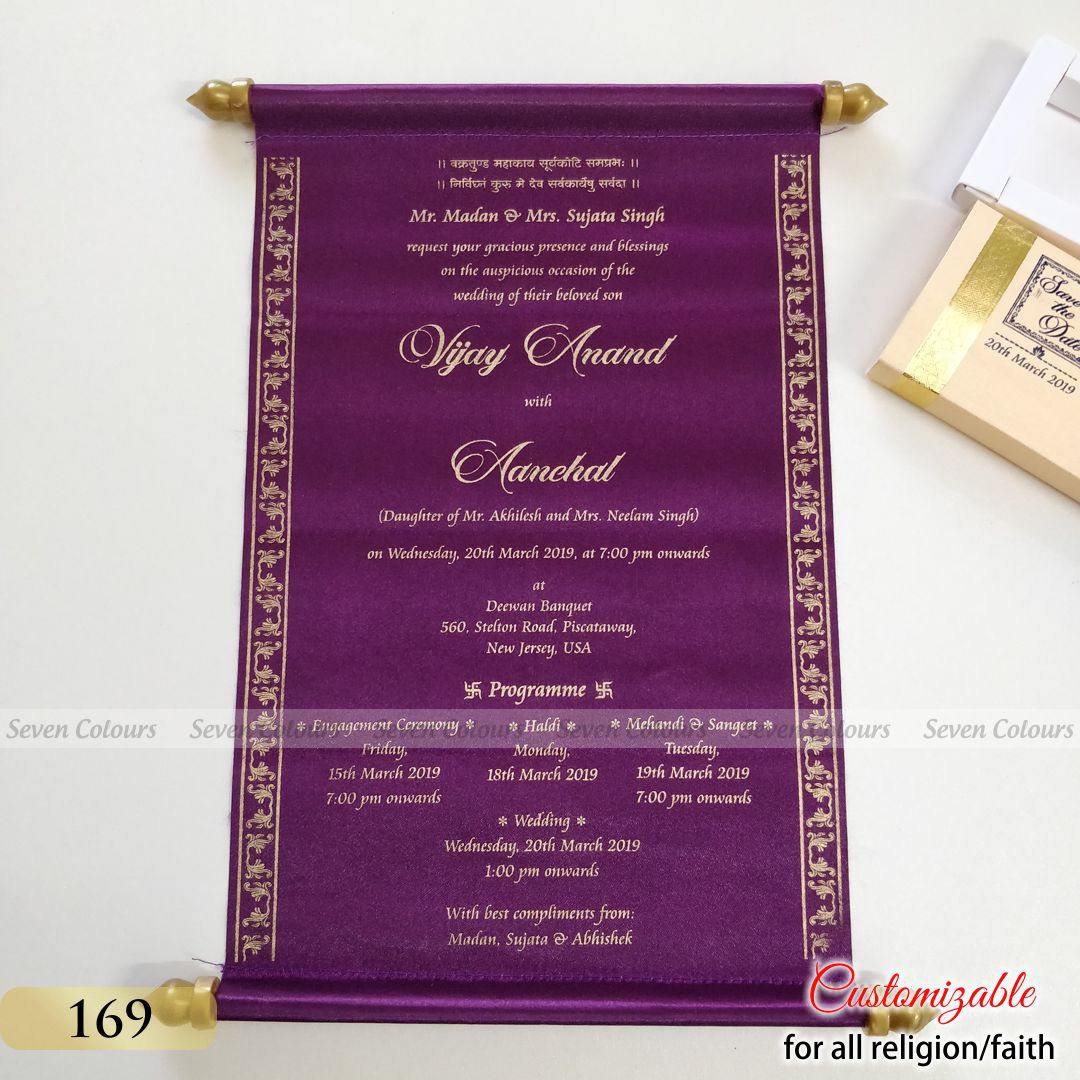 scroll invitation cards for wedding shaadi marriage