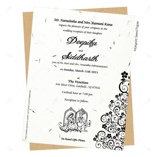 seedpaper ecofriendly invitation in black text