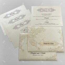 White small card with embossed design