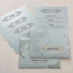 Light Blue small size card with embossed designs