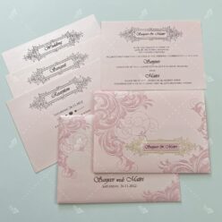 Light pink small size card with embossed designs