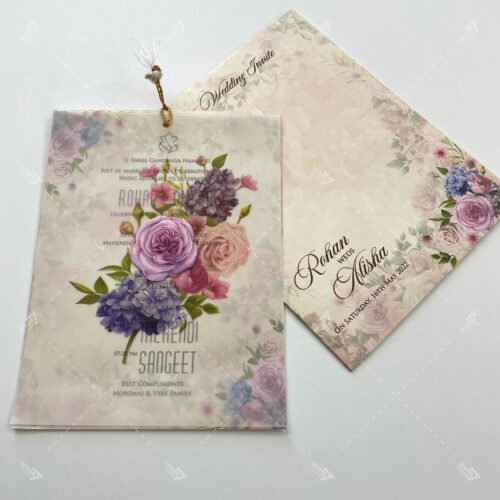 Invitation with envelope and just inserts in floral design