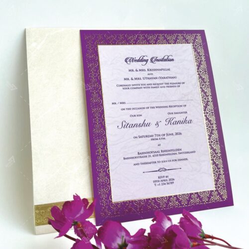 Lavender & UV Gold Foil Single Insert #WeddingInvitation