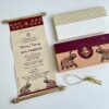 Indian Elephant Theme Boxed Scroll Wedding Invitation