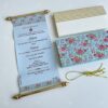 Vintage European Floral Theme Boxed Scroll Wedding Invitation