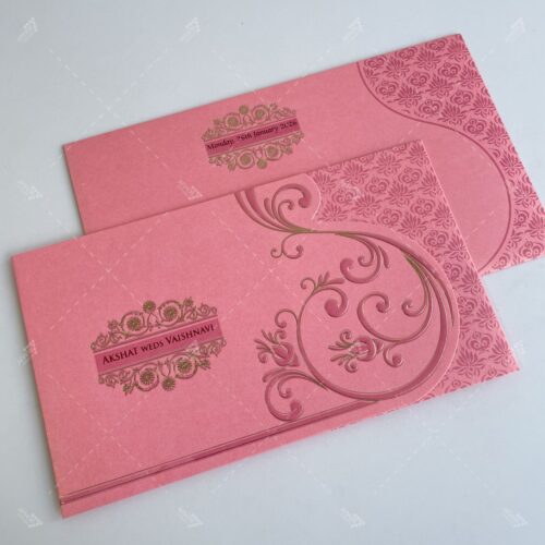 Alternative view of Twining Pastel Pink & Teal Traditional Invitation