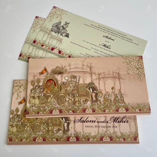 Royal Indian Baaraat Procession Wedding Invitation