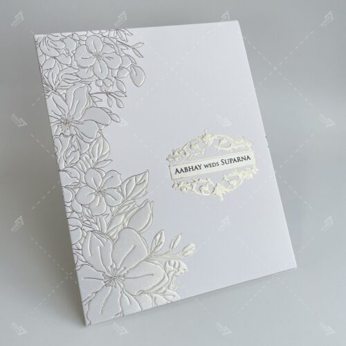 Pearl White Floral Wedding Invitation