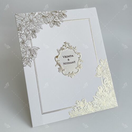 Pearl White Floral Wedding Invitation