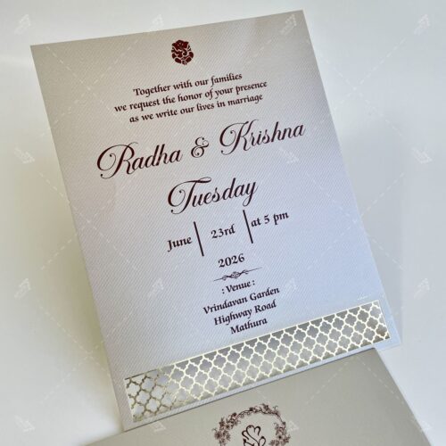Single Sheet Shinny Silver Lasercut Gold Bottom