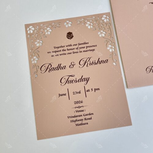 Single Sheet Floral Leaves Lasercut Matte Peach Colour