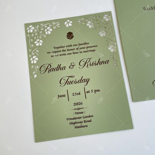 Single Sheet Floral Leaves Lasercut Matte Pista Colour