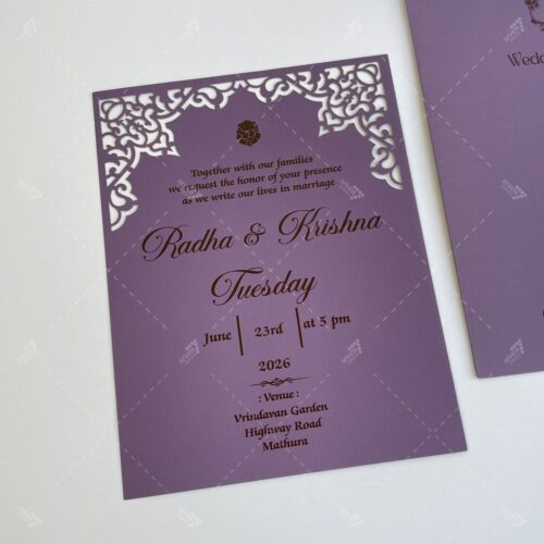 Single Sheet Top Arch Design Lasercut Matte Purple Colour