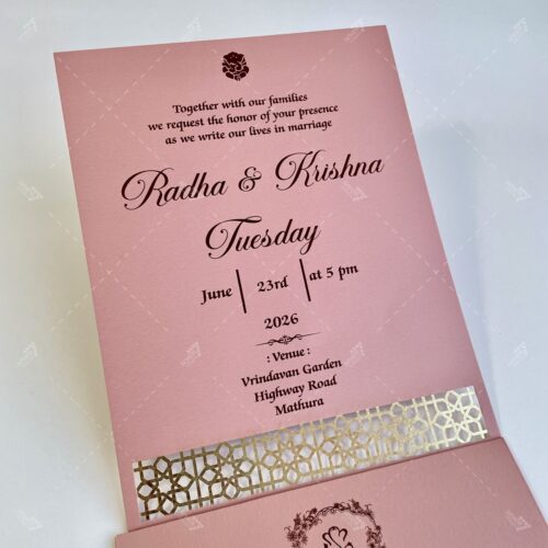 Single Sheet Shinny Pink Lasercut Gold Bottom