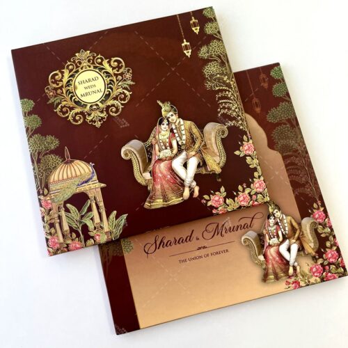 Bride and Groom Theme Indian Wedding Card