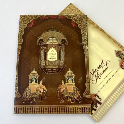 Bride and Groom Theme Indian Wedding Card