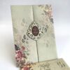 floral designer light green padded heavy indian wedding invitation card